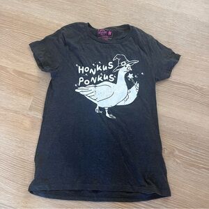 Crazy Dog T-Shirts Black Tee with Goose Graphic